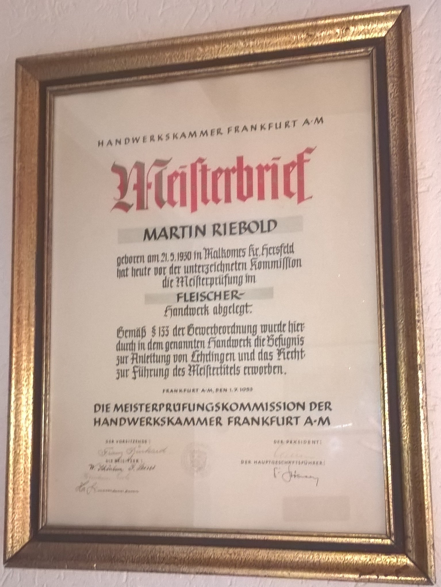 Martins Meisterbrief Martins Meisterbrief